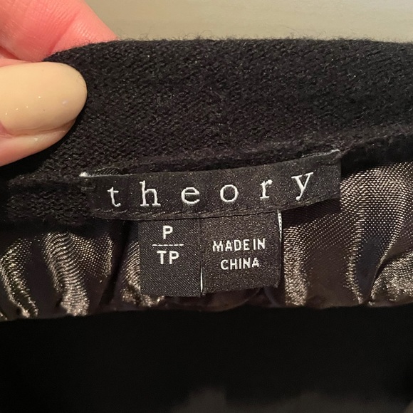 THEORY black long duster knit cardigan sweater - Picture 8 of 8